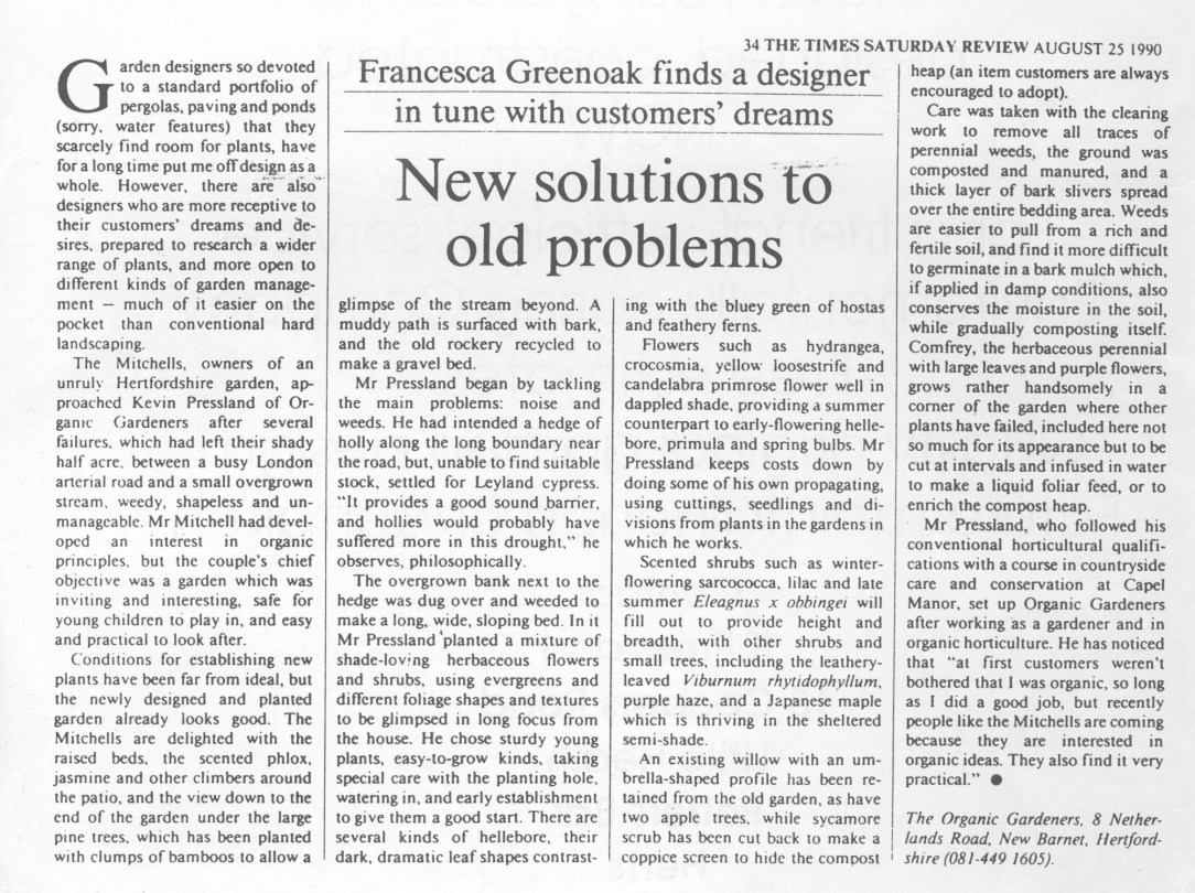 The Times, August 1990